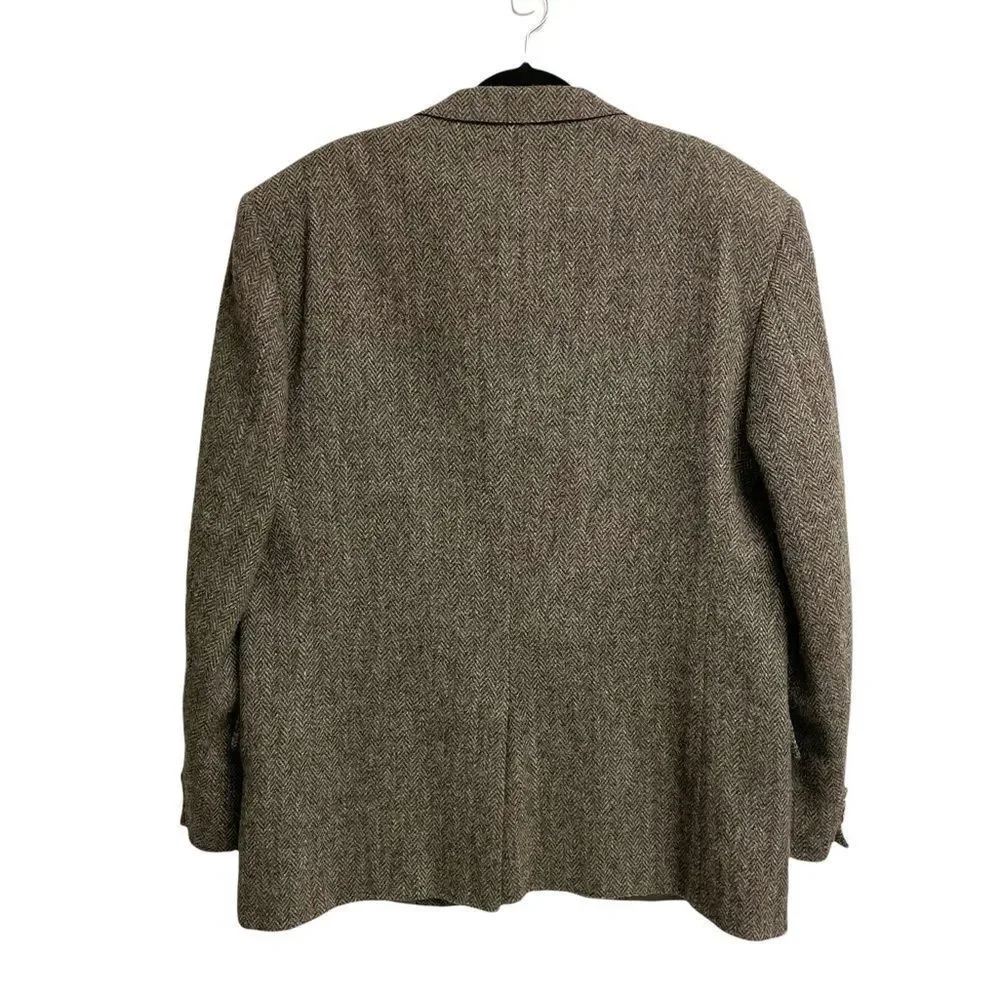HARRIS TWEED Vintage Hand Woven Wool Blazer 46L - Picture 3 of 11